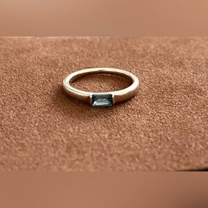 Aurate x Michelle Blue Topaz Ring Sterling Silver Size 6.5